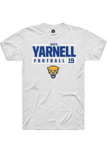 Nate Yarnell  Pitt Panthers White Rally NIL Stacked Box Short Sleeve T Shirt