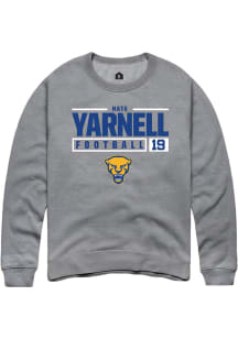 Nate Yarnell  Rally Pitt Panthers Mens Graphite NIL Stacked Box Long Sleeve Crew Sweatshirt