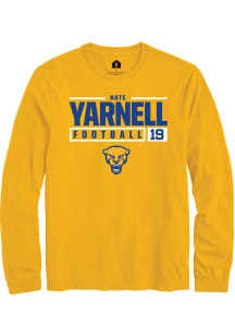 Nate Yarnell  Pitt Panthers Gold Rally NIL Stacked Box Long Sleeve T Shirt