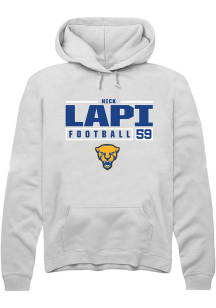 Nick Lapi Rally Mens White Pitt Panthers NIL Stacked Box Hooded Sweatshirt