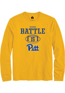 Rashad Battle Rally Mens Gold Pitt Panthers NIL Sport Icon Tee