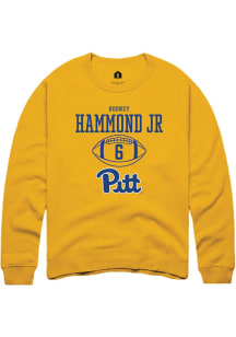 Rodney Hammond Jr. Rally Mens Gold Pitt Panthers NIL Sport Icon Crew Sweatshirt