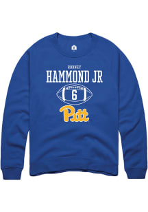 Rodney Hammond Jr. Rally Mens Blue Pitt Panthers NIL Sport Icon Design Crew Sweatshirt