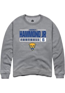 Rodney Hammond Jr. Rally Mens Graphite Pitt Panthers NIL Stacked Box Crew Sweatshirt