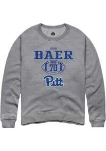 Ryan Baer Rally Mens Graphite Pitt Panthers NIL Sport Icon Crew Sweatshirt