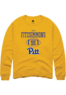Sean FitzSimmons  Rally Pitt Panthers Mens Gold NIL Sport Icon Long Sleeve Crew Sweatshirt
