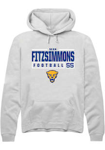 Sean FitzSimmons  Rally Pitt Panthers Mens White NIL Stacked Box Long Sleeve Hoodie