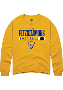 Sean FitzSimmons  Rally Pitt Panthers Mens Gold NIL Stacked Box Long Sleeve Crew Sweatshirt
