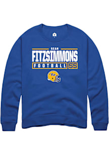 Sean FitzSimmons  Rally Pitt Panthers Mens Blue NIL Stacked Box Long Sleeve Crew Sweatshirt