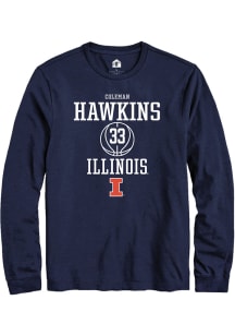 Coleman Hawkins  Illinois Fighting Illini Navy Blue Rally NIL Sport Icon Long Sleeve T Shirt