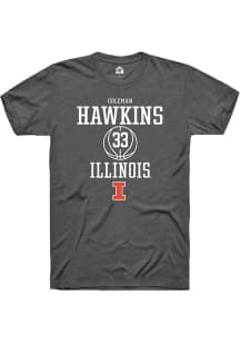 Coleman Hawkins  Illinois Fighting Illini Dark Grey Rally NIL Sport Icon Short Sleeve T Shirt