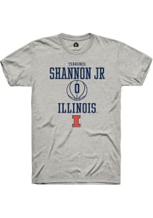 Terrence Shannon Jr.  Illinois Fighting Illini Ash Rally NIL Sport Icon Short Sleeve T Shirt