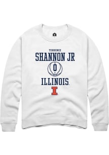 Terrence Shannon Jr.  Rally Illinois Fighting Illini Mens White NIL Sport Icon Long Sleeve Crew ..