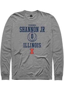 Terrence Shannon Jr.  Illinois Fighting Illini Grey Rally NIL Sport Icon Long Sleeve T Shirt
