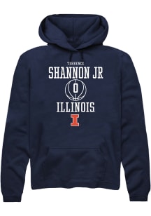 Terrence Shannon Jr.  Rally Illinois Fighting Illini Mens Navy Blue NIL Sport Icon Long Sleeve H..
