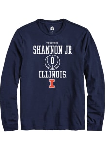 Terrence Shannon Jr.  Illinois Fighting Illini Navy Blue Rally NIL Sport Icon Long Sleeve T Shir..