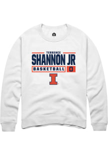 Terrence Shannon Jr.  Rally Illinois Fighting Illini Mens White NIL Stacked Box Long Sleeve Crew..