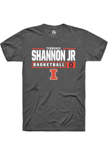 Terrence Shannon Jr.  Illinois Fighting Illini Dark Grey Rally NIL Stacked Box Short Sleeve T Sh..