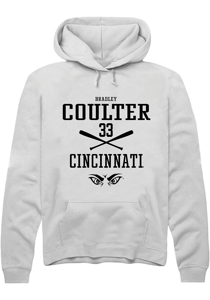Bradley Coulter Rally Cincinnati Bearcats Mens White NIL Sport Icon Long Sleeve Hoodie