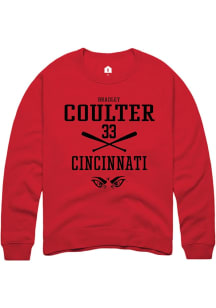 Bradley Coulter  Rally Cincinnati Bearcats Mens Red NIL Sport Icon Long Sleeve Crew Sweatshirt