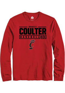 Bradley Coulter  Cincinnati Bearcats Red Rally NIL Stacked Box Long Sleeve T Shirt