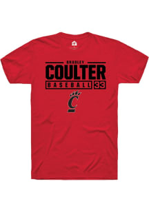 Bradley Coulter  Cincinnati Bearcats Red Rally NIL Stacked Box Short Sleeve T Shirt