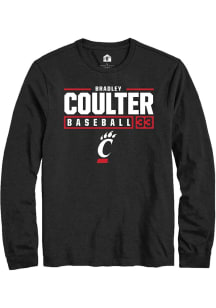 Bradley Coulter  Cincinnati Bearcats Black Rally NIL Stacked Box Long Sleeve T Shirt