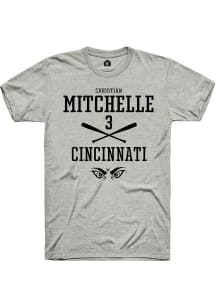 Christian Mitchelle  Cincinnati Bearcats Ash Rally NIL Sport Icon Short Sleeve T Shirt