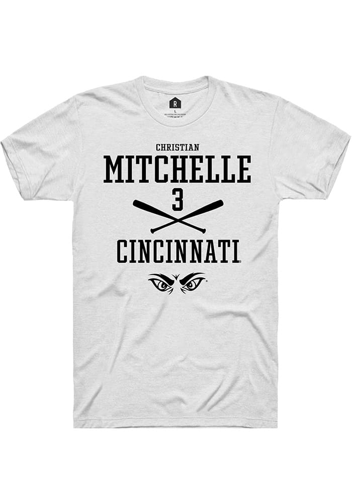 Christian Mitchelle Cincinnati Bearcats White Rally NIL Sport Icon Short Sleeve T Shirt