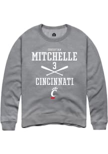 Christian Mitchelle  Rally Cincinnati Bearcats Mens Grey NIL Sport Icon Long Sleeve Crew Sweatsh..