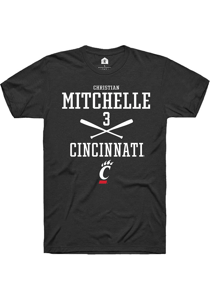 Christian Mitchelle Cincinnati Bearcats Black Rally NIL Sport Icon Short Sleeve T Shirt