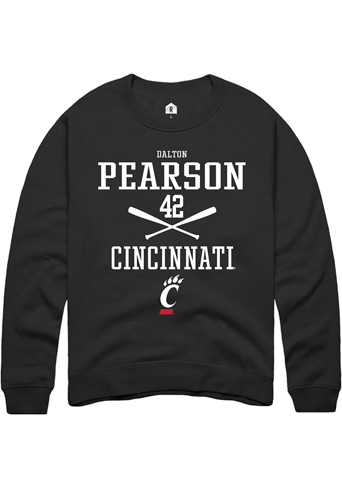 Dalton Pearson Rally Cincinnati Bearcats Mens Black NIL Sport Icon Long Sleeve Crew Sweatshirt