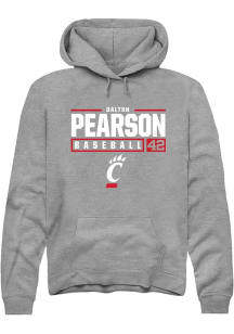 Dalton Pearson  Rally Cincinnati Bearcats Mens Graphite NIL Stacked Box Long Sleeve Hoodie