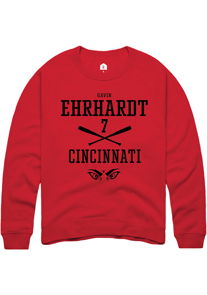 Gavin Ehrhardt Rally Cincinnati Bearcats Mens Red NIL Sport Icon Long Sleeve Crew Sweatshirt