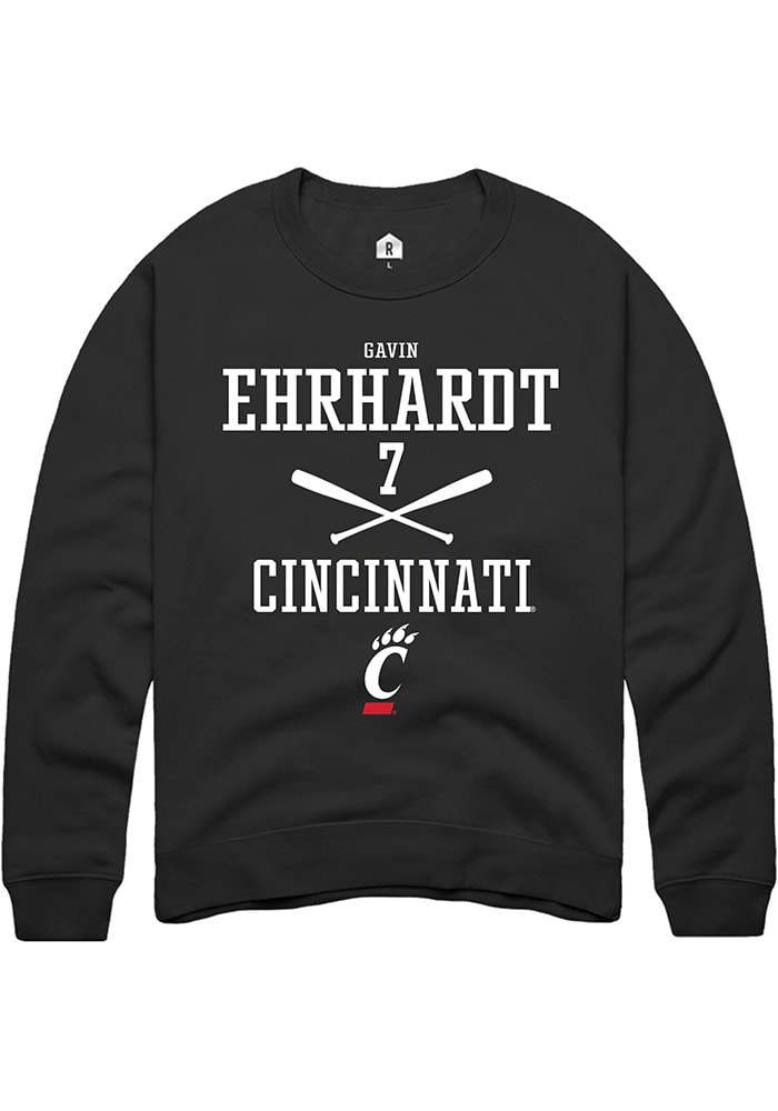 Gavin Ehrhardt Rally Cincinnati Bearcats Mens Black NIL Sport Icon Long Sleeve Crew Sweatshirt