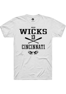 Noah Wicks  Cincinnati Bearcats White Rally NIL Sport Icon Short Sleeve T Shirt