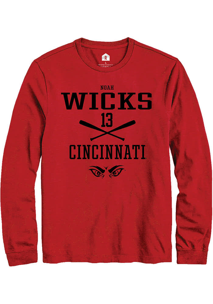 Noah Wicks Cincinnati Bearcats Red Rally NIL Sport Icon Long Sleeve T Shirt
