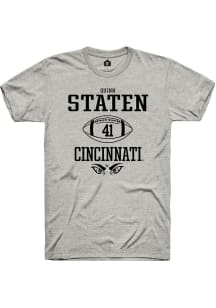 Quinn Staten  Cincinnati Bearcats Ash Rally NIL Sport Icon Short Sleeve T Shirt