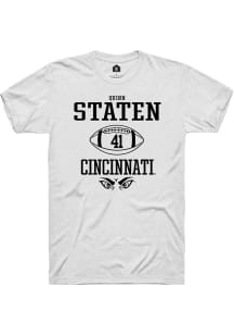 Quinn Staten  Cincinnati Bearcats White Rally NIL Sport Icon Short Sleeve T Shirt