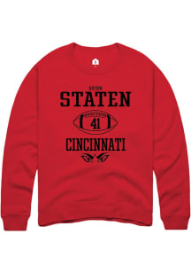 Quinn Staten Rally Mens Red Cincinnati Bearcats NIL Sport Icon Crew Sweatshirt