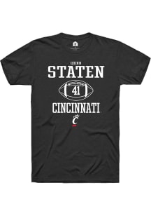 Quinn Staten  Cincinnati Bearcats Black Rally NIL Sport Icon Short Sleeve T Shirt