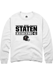 Quinn Staten Rally Mens White Cincinnati Bearcats NIL Stacked Box Crew Sweatshirt