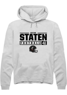 Quinn Staten Rally Mens White Cincinnati Bearcats NIL Stacked Box Hooded Sweatshirt