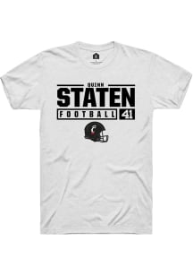 Quinn Staten  Cincinnati Bearcats White Rally NIL Stacked Box Short Sleeve T Shirt