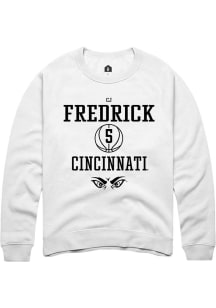 Cj Fredrick  Rally Cincinnati Bearcats Mens White NIL Sport Icon Long Sleeve Crew Sweatshirt