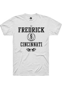 Cj Fredrick  Cincinnati Bearcats White Rally NIL Sport Icon Short Sleeve T Shirt