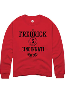 Cj Fredrick  Rally Cincinnati Bearcats Mens Red NIL Sport Icon Long Sleeve Crew Sweatshirt