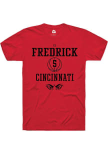 Cj Fredrick  Cincinnati Bearcats Red Rally NIL Sport Icon Short Sleeve T Shirt