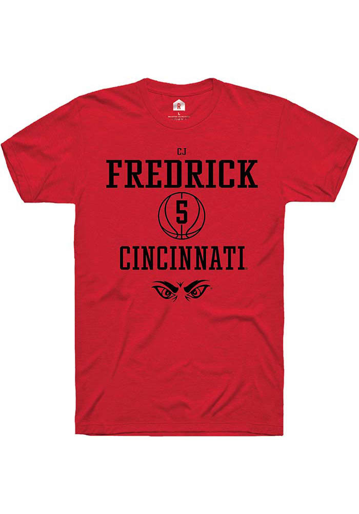 Cj Fredrick Cincinnati Bearcats Red Rally NIL Sport Icon Short Sleeve T Shirt