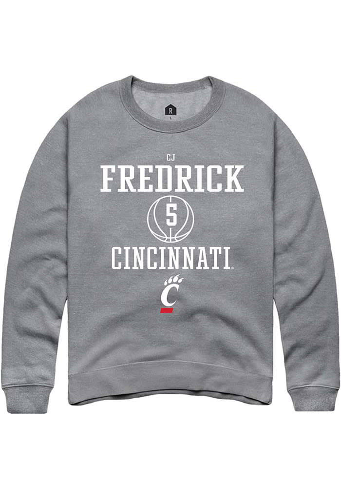 Cj Fredrick Rally Cincinnati Bearcats Mens Grey NIL Sport Icon Long Sleeve Crew Sweatshirt